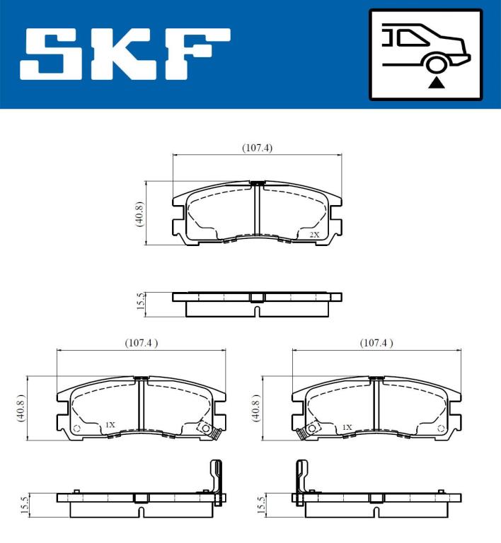 Jogo de 4 pastilhas de travão SKF ref. VKBP 90876 A